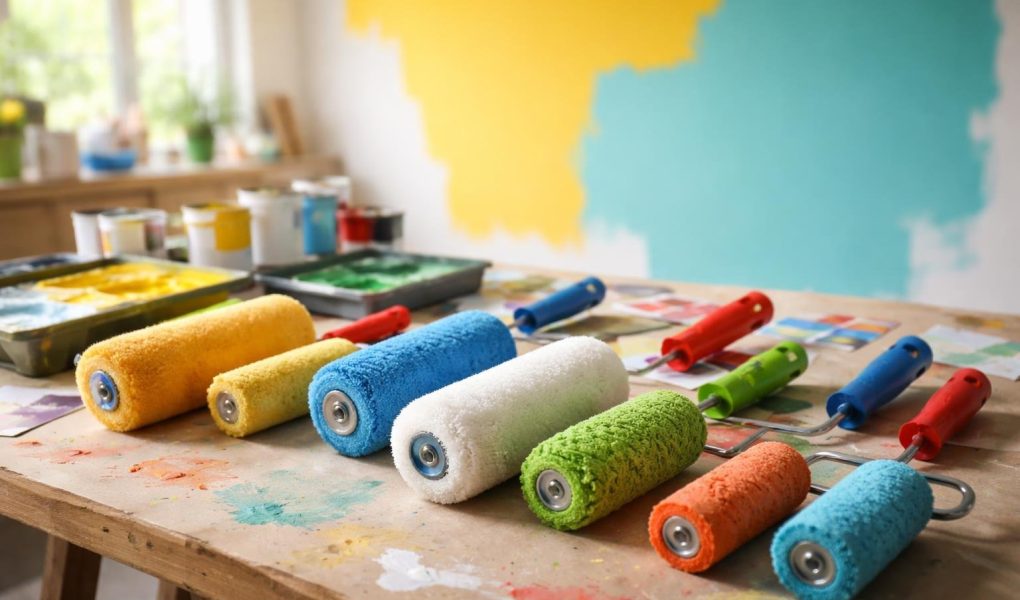 atelier-peinture-rouleaux-mur-couleur-vive