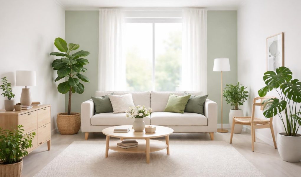 piece-moderne-murs-blancs-plantes