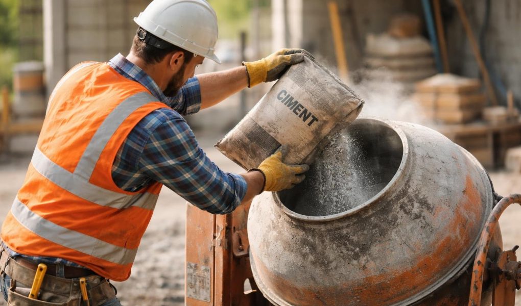 ouvrier-betoniere-chantier-sacs-ciment