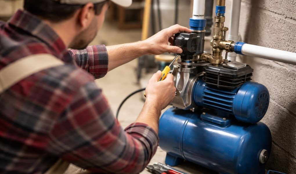personne-dos-bricolage-pompe-eau