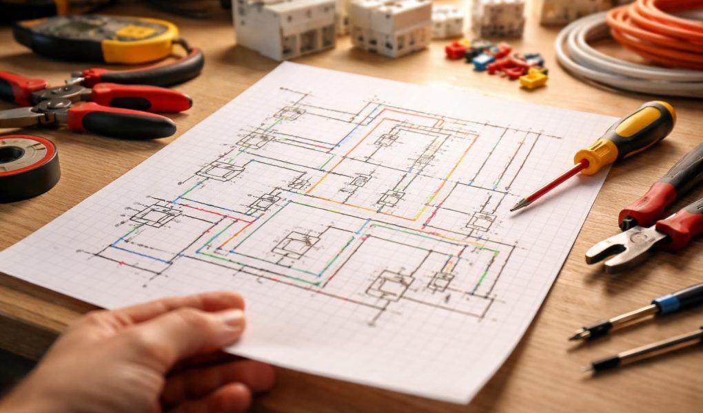 schema-electrique-outils-main-floue