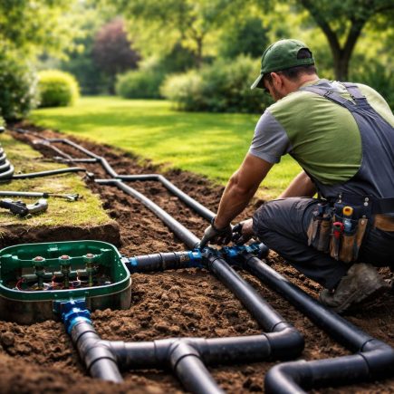 jardin-verdoyant-technicien-tuyaux-arbres