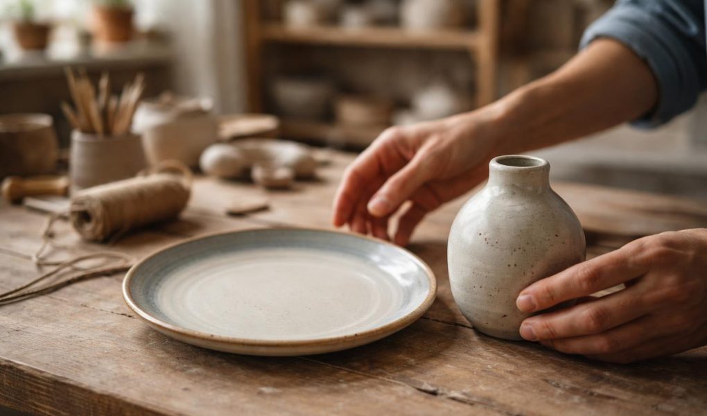 mains-floues-assiette-faience-vase-ceramique