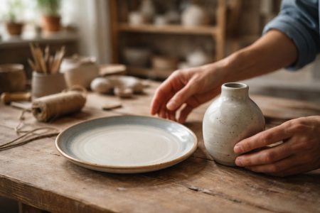 mains-floues-assiette-faience-vase-ceramique