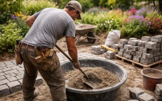 artisan-melange-ciment-paves-jardin