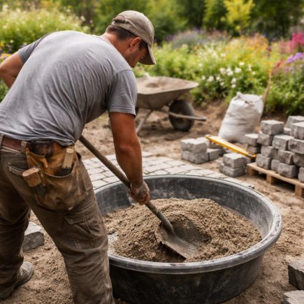 artisan-melange-ciment-paves-jardin