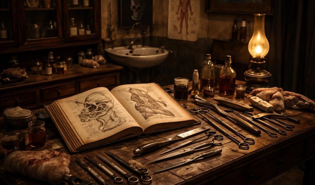 cabinet-medical-outils-chirurgicaux-illustrations
