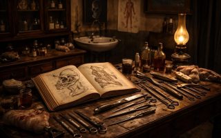 cabinet-medical-outils-chirurgicaux-illustrations
