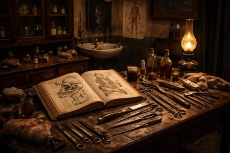 cabinet-medical-outils-chirurgicaux-illustrations